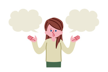 吹き出し、女性のイラスト