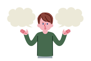 吹き出し、男性のイラスト