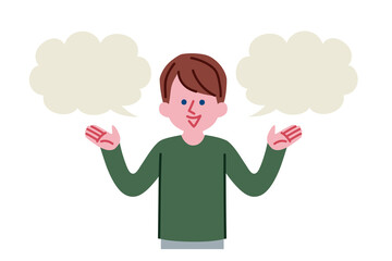 吹き出し、男性のイラスト