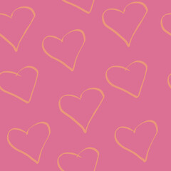 hearts seamless pattern. vector hand drawn doodle. wallpaper, wrapping paper, textiles. valentines day, love, wedding, engagement.