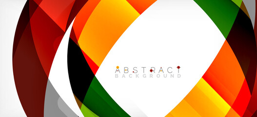 Obraz premium Geometric abstract background. Circle created with overlapping color shapes. Vector Illustration For Wallpaper, Banner, Background, Landing Page