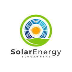 Nature Solar logo vector template, Creative Sun energy logo design concepts