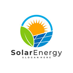 Nature Solar logo vector template, Creative Sun energy logo design concepts