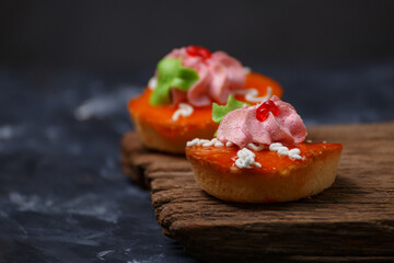 delicious cup cake on dark background