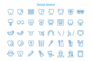 歯医者のイラストアイコンセット