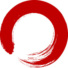 丸　円　赤　筆文字