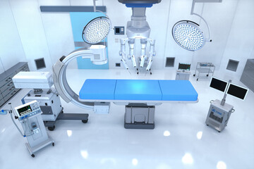 Surgery room interior with amenities