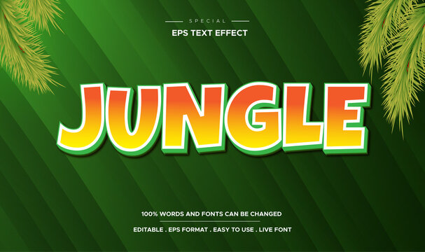Editable text effect, jungle style
