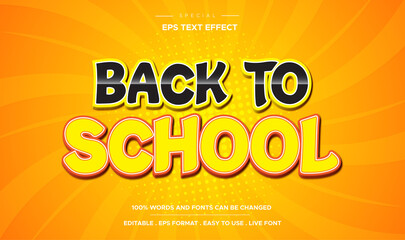 Editable text effect back to school style