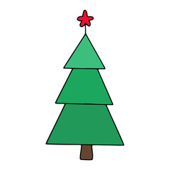 Vector Christmas tree icon, Christmas decoration, decor