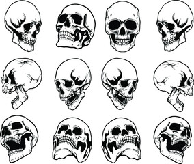 set of skulls