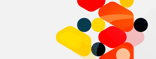 Abstract round geometric shapes and circles background. Trendy techno business template for wallpaper, banner, background or landing