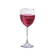 Christmas illustration of a glass with red wine