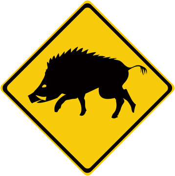 A sign that alerts : belware of boar