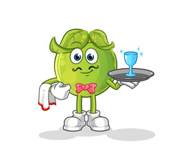pea waiter cartoon. cartoon mascot vector
