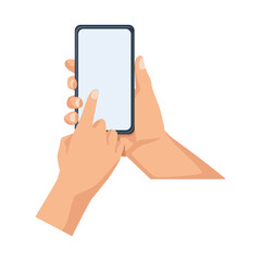 hand with smartphone icon