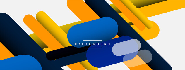Abstract background. Round shapes, lines compositions on grey backdrop. Vector illustration for wallpaper banner background or landing page