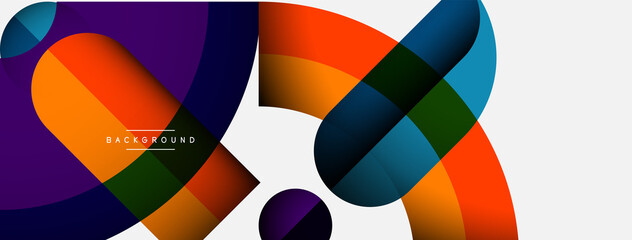 Obraz premium Trendy shapes, color minimal design composition, lines and shadows for wallpaper banner background or landing page