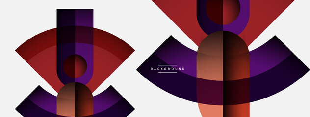 Trendy shapes, color minimal design composition, lines and shadows for wallpaper banner background or landing page