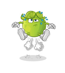pea fart jumping illustration. character vector