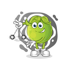 pea hypnotizing cartoon. cartoon mascot vector