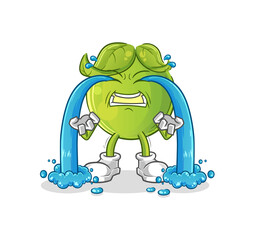 pea crying illustration. character vector