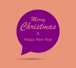 Merry Christmas and Happy new year Message Bubble. 2022 new year.