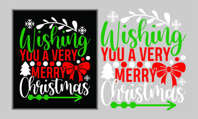 Wishing You a Very Merry Christmas, Minimalistic, Christmas Isolated Design, Christmas Sign, Xmas Symbol