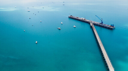 Aerial view of Port of Broome, Australia.