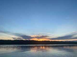sunset over the river