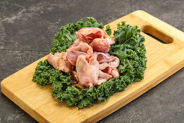Raw chicken stomach for cooking