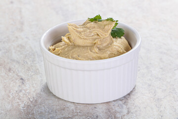Traditional Jewish Hummus with olive oil