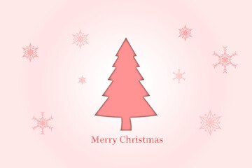 Merry Christmas tree and Happy New Year. Christmas card with Christmas Tree.