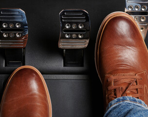 Press throttle pedal in car