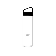 Glass Water Bottle 18.5oz,flat icon design vector
