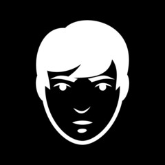 Man face icon isolated on dark background