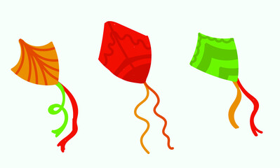 Set of kites. Vector illustration