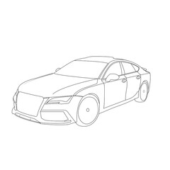 Obraz premium sports car sketch vector illustration