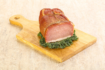 Delicous pork cured meat isolated