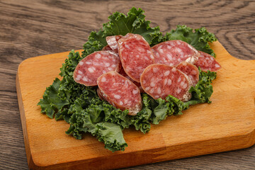 Iberian pork Fuet sausage slices