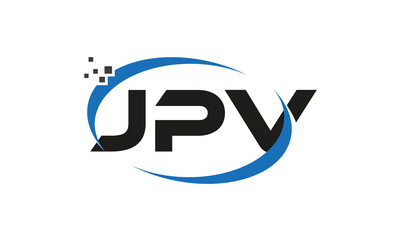  dots or points letter JPV technology logo designs concept vector Template Element