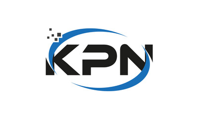  dots or points letter KPN technology logo designs concept vector Template Element