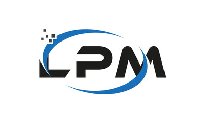  dots or points letter LPM technology logo designs concept vector Template Element