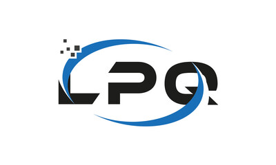  dots or points letter LPQ technology logo designs concept vector Template Element