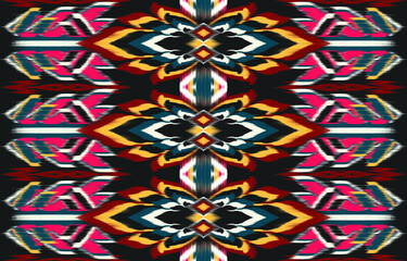
Oriental traditional ikat ethnic textile pattern Design for book cover,background,carpet,wallpaper,clothing,wrapping,Batik,fabric,Vector illustration embroidery style.