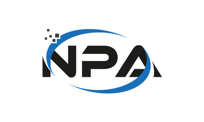 dots or points letter NPA technology logo designs concept vector Template Element