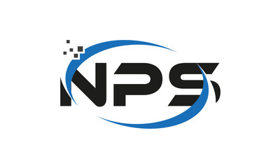 dots or points letter NPS technology logo designs concept vector Template Element