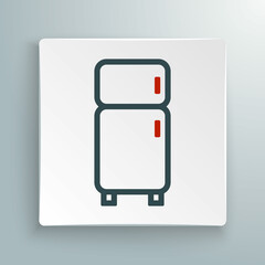 Line Refrigerator icon isolated on white background. Fridge freezer refrigerator. Household tech and appliances. Colorful outline concept. Vector