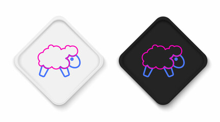 Line Sheep icon isolated on white background. Counting sheep to fall asleep. Colorful outline concept. Vector