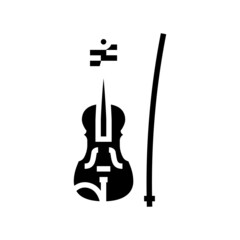 violin music instrument glyph icon vector. violin music instrument sign. isolated contour symbol black illustration